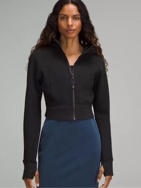 Black lululemon Cropped Full Zip Scuba Hoodie